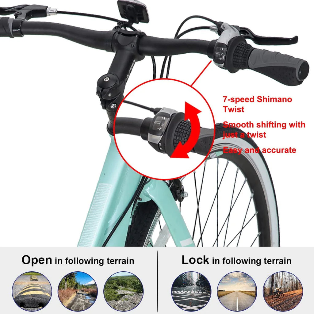 7 Speed Hybrid Bike with 700C Wheels F6002