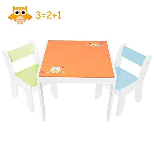 Orange Owl Wooden Kids Table and Chair Set T86630