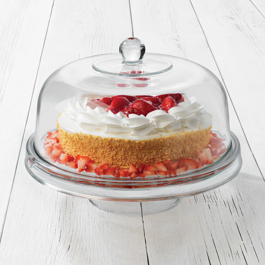 6-in-1 Glass Server, Punch Bowl, Chip and Dip Bowl, Cake Stand Y323167
