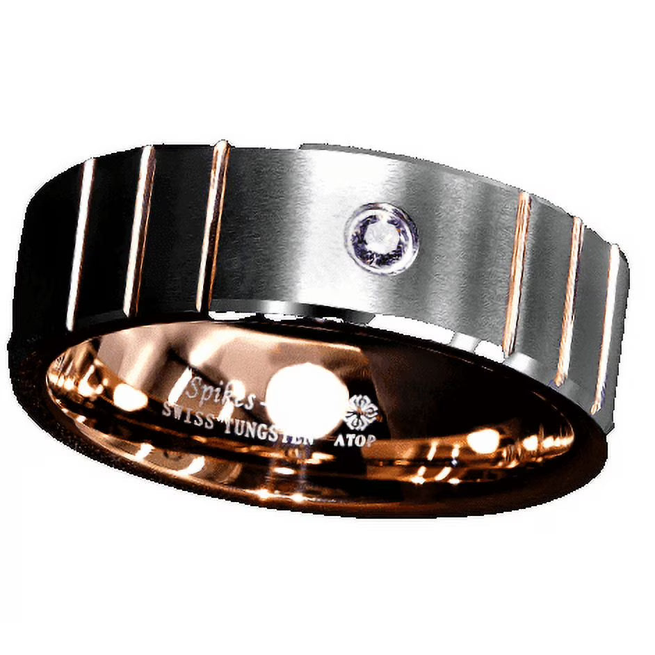 6mm Brushed Silver Rose Gold Tungsten Rings H867967