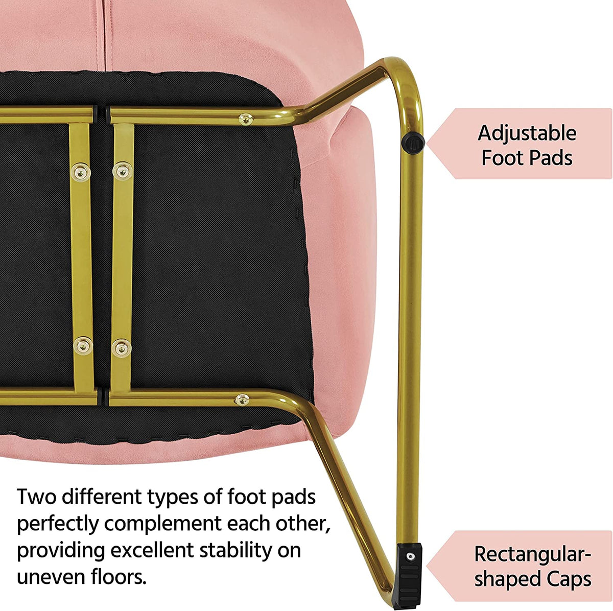 Flower Velvet Barrel Accent Chair with Golden Metal Legs, 2 Pieces I25669