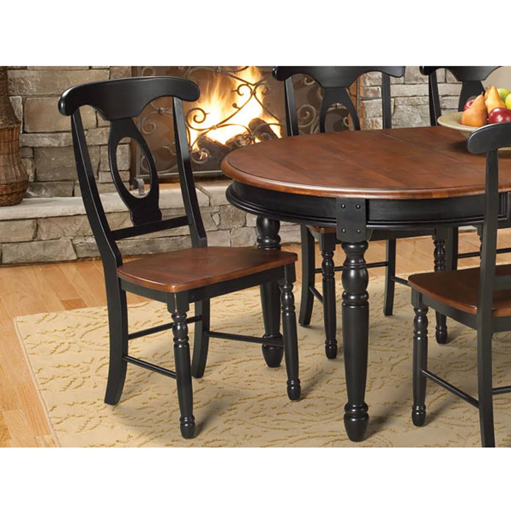 Oak-Black Side Chair, Set of 2 U5065