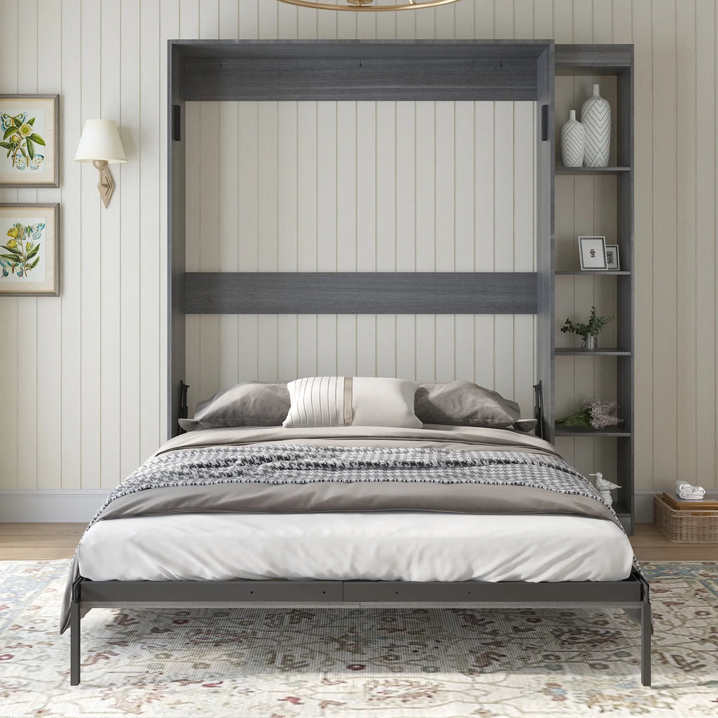 Foldable Murphy Bed with Side Cabinet M618155
