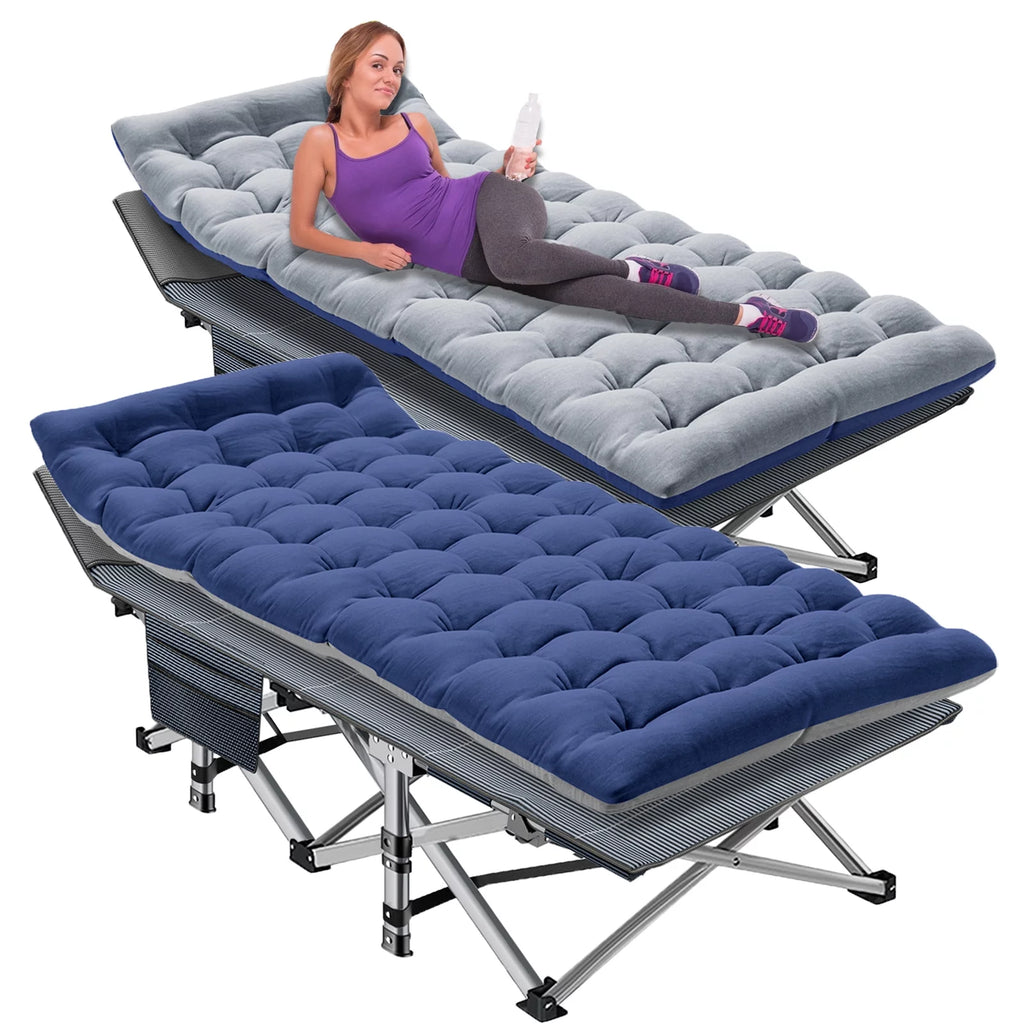 Folding Camping Cot with Cotton Pad & Carry Bag X24858