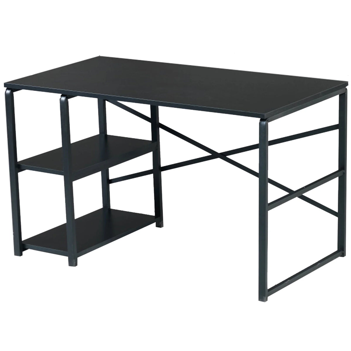 Black Computer Desk with 2 Shelves E662076