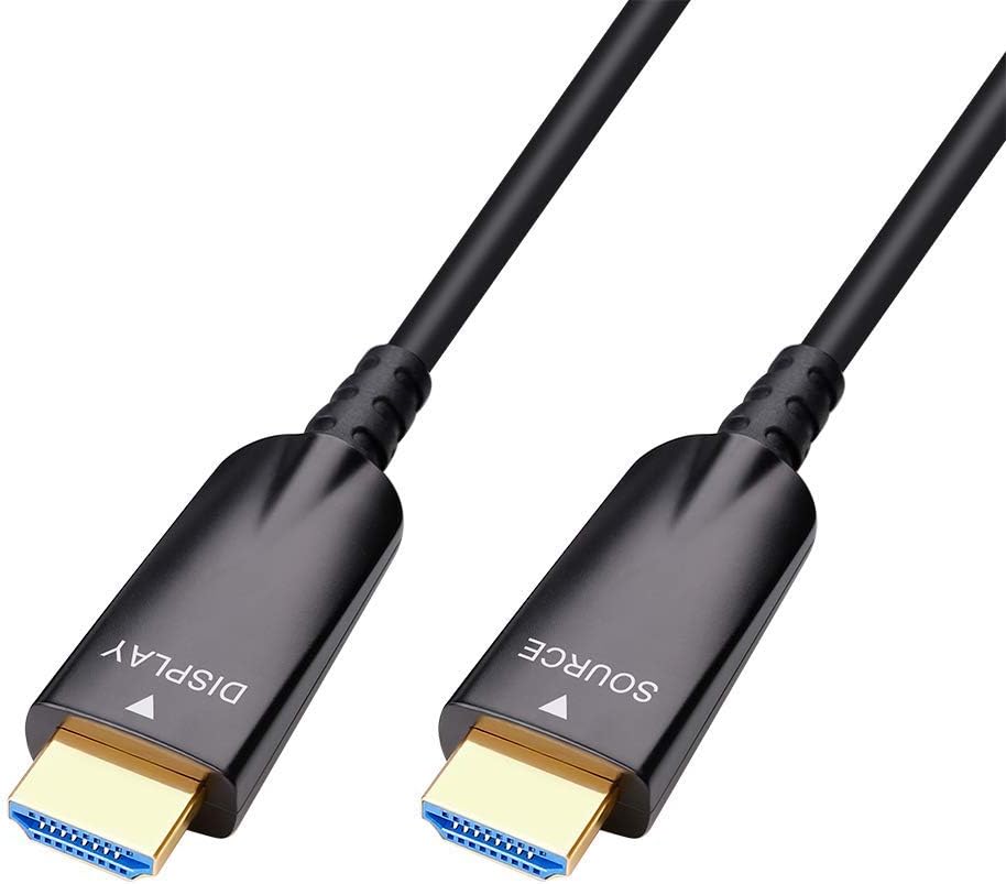 328 Feet Fiber Optic HDMI Cable with 4K 30Hz and 1080p 60Hz HD Video 3D HDCP CEC High Speed Supported (100 Meters, Black) E31184