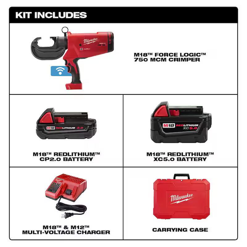 18V Cordless Lithium-Ion Crimper with Batteries, Charger, Hard Case M46294