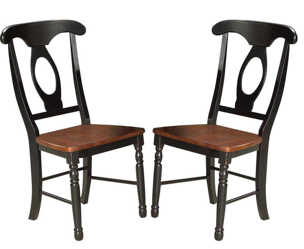 Oak-Black Side Chair, Set of 2 U5065