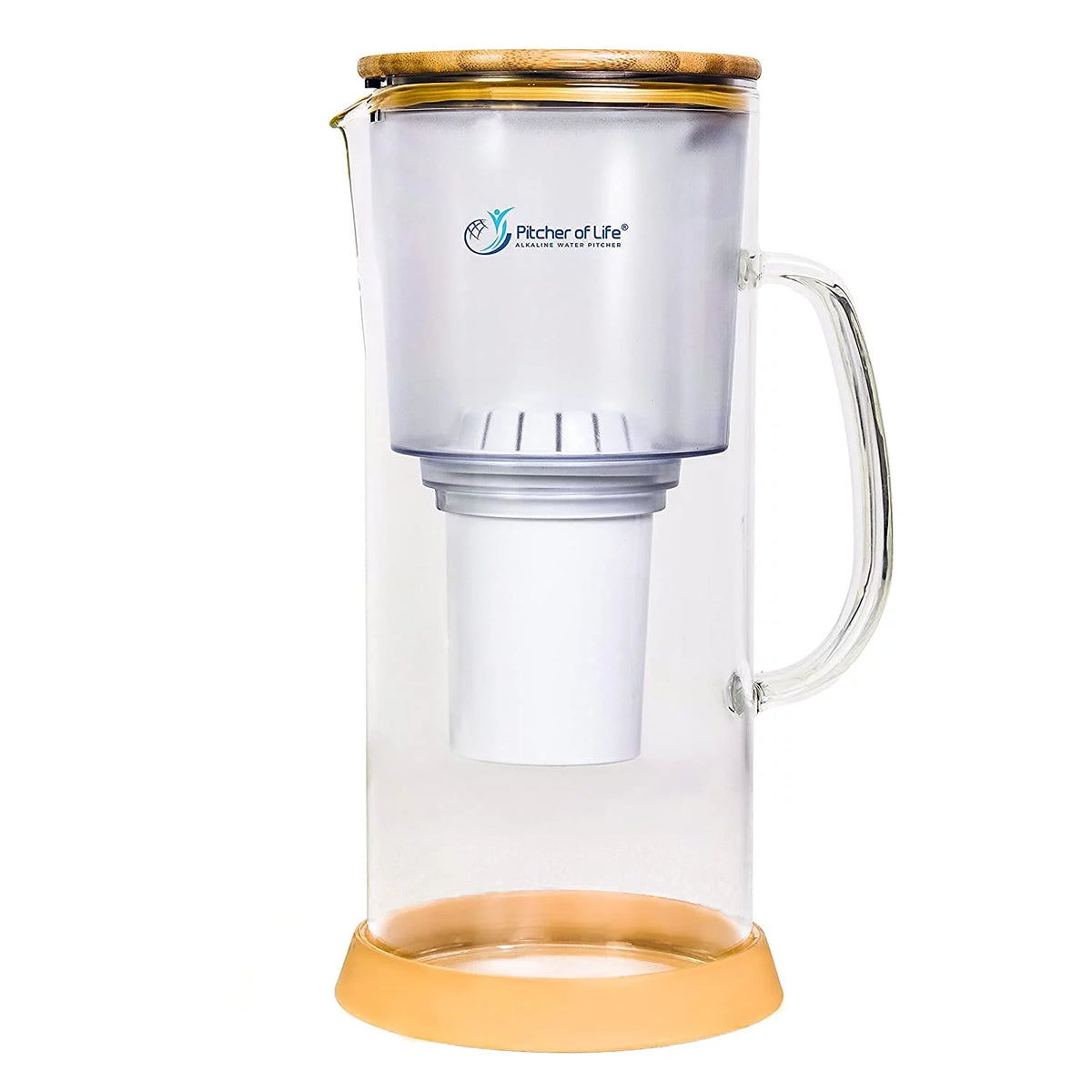 Alkaline Water Filter Pitcher with Bamboo Lid H8215