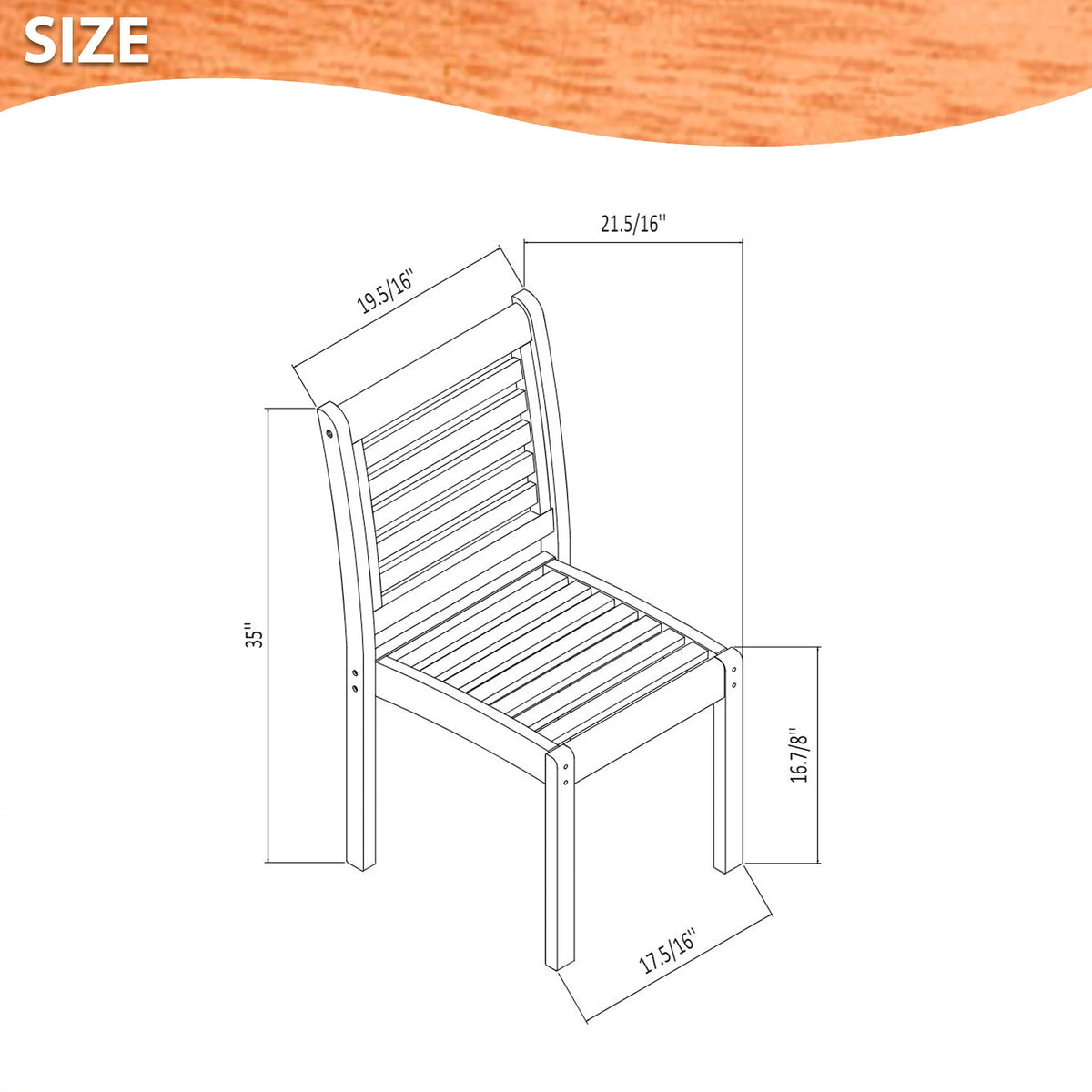 5-Piece Round Eucalyptus Wood Patio Dining Set T872697