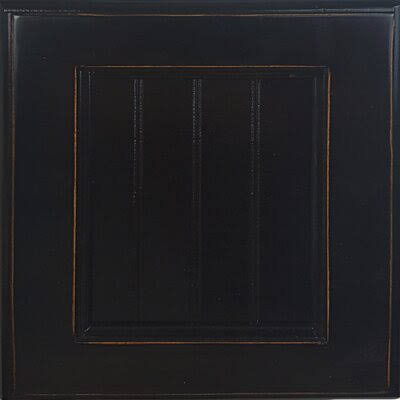 Antique Black Cube Bookcase with 3 Shelves T615968