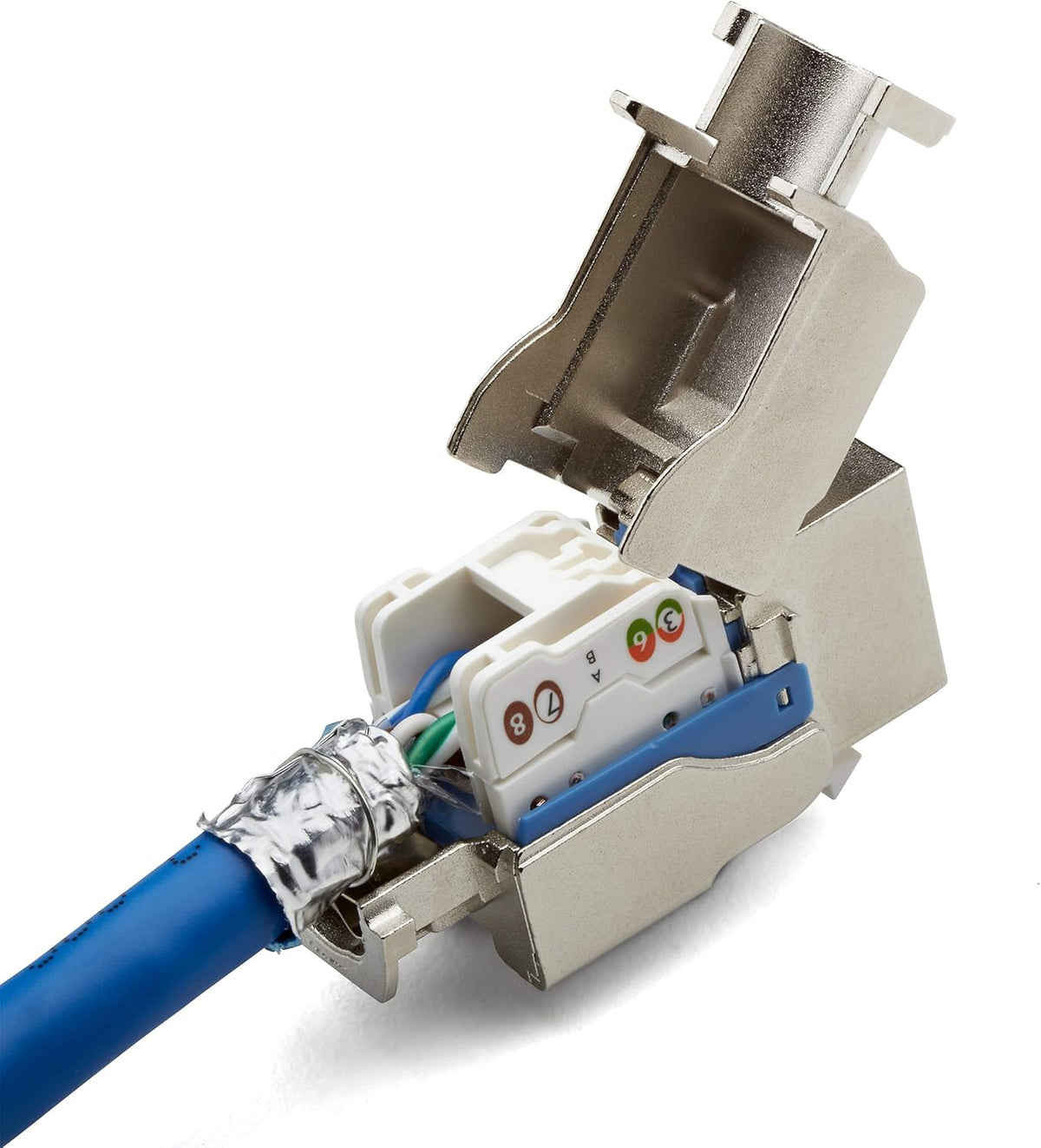 Cat6 Toolless Shielded Keystone Jack, RJ45 Female, 12 Pack W772