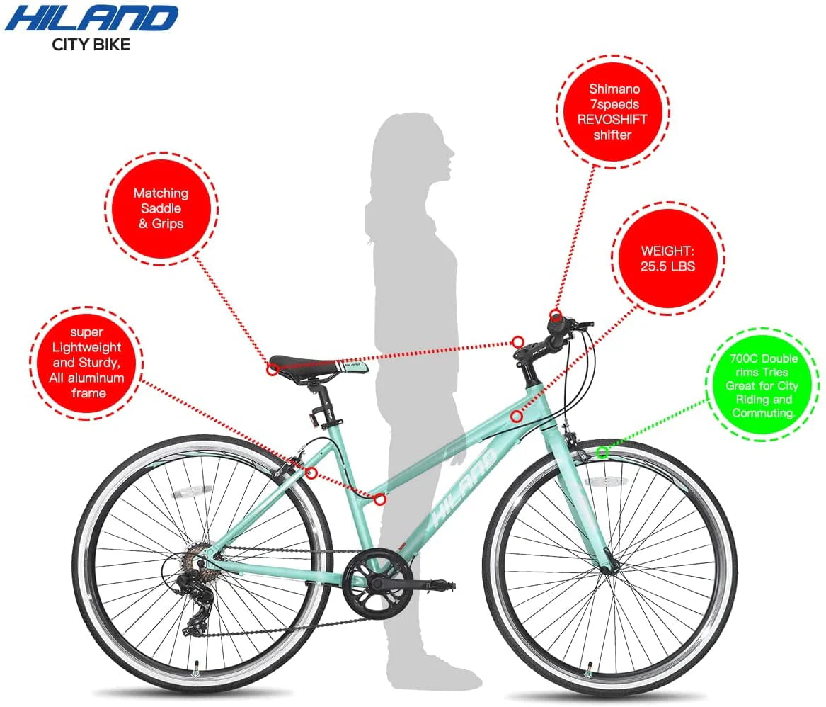 7 Speed Hybrid Bike with 700C Wheels F6002