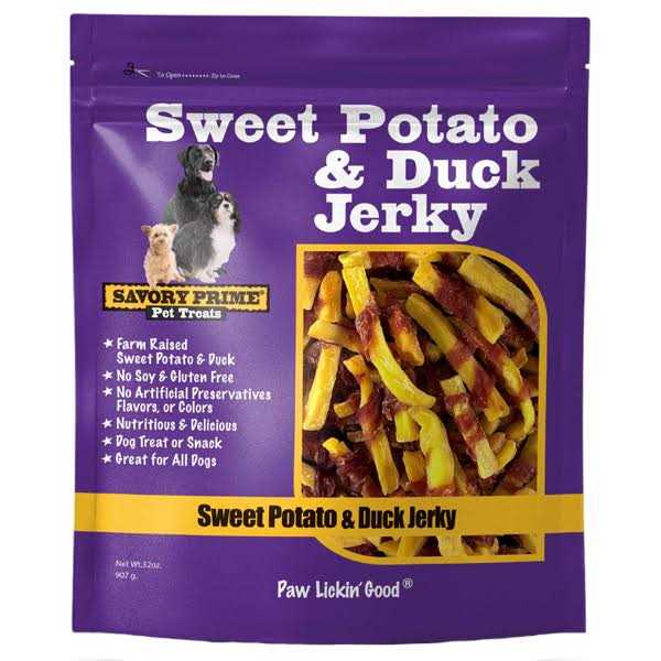 Sweet Potato & Duck Jerky Dog Treats I755