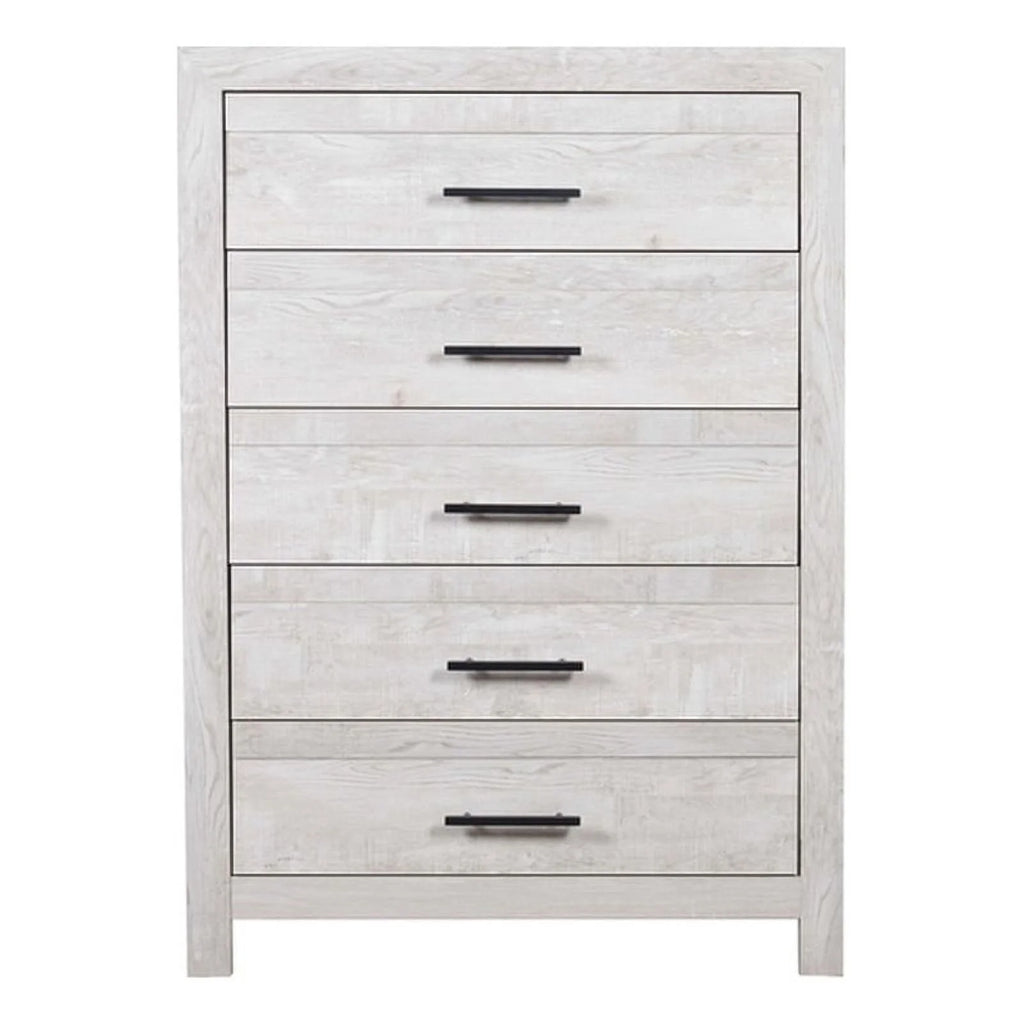 Gray 5-Drawer Wood Chest F715876