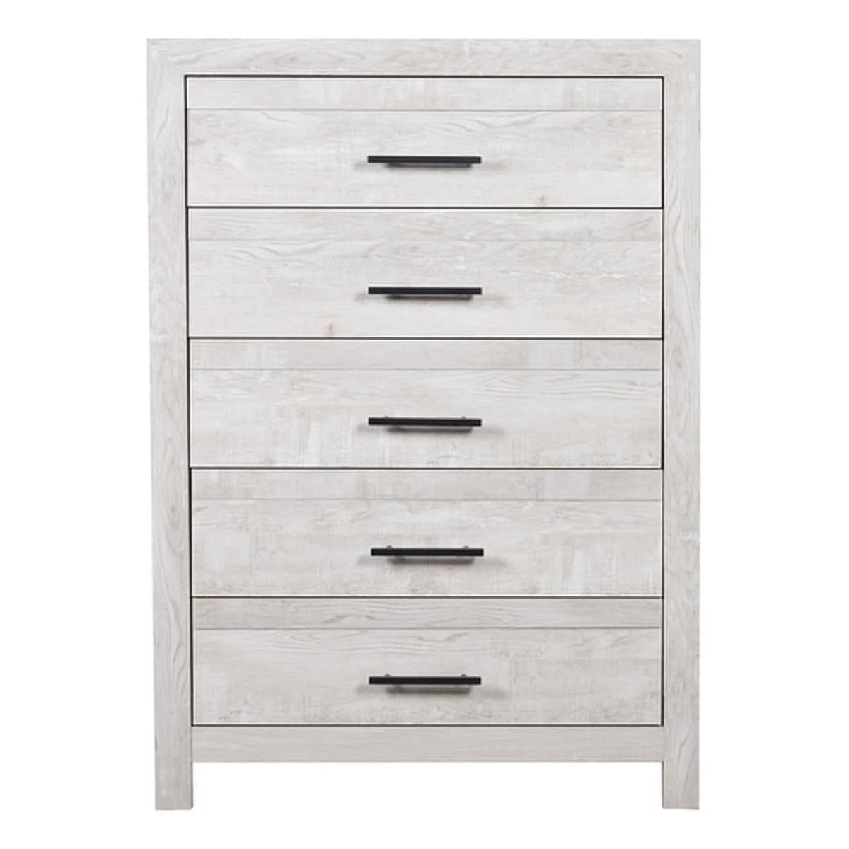 Gray 5-Drawer Wood Chest F715876