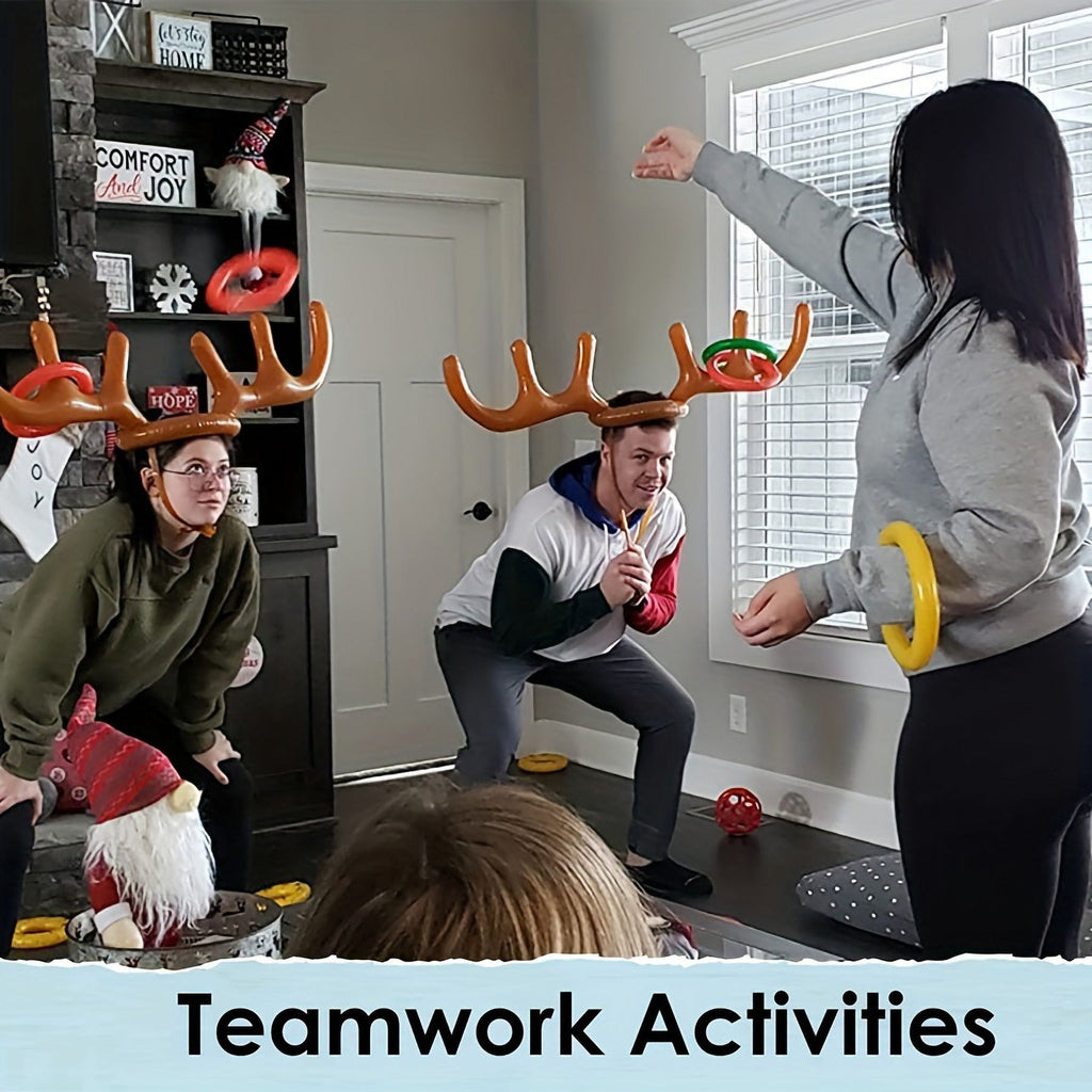Inflatable Reindeer Antler Ring Toss Game with 4 Rings F822317