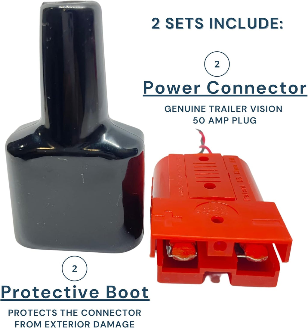 50A Anderson Connector with Dust Cable Sheath Cover, Red 6 pcs E15186
