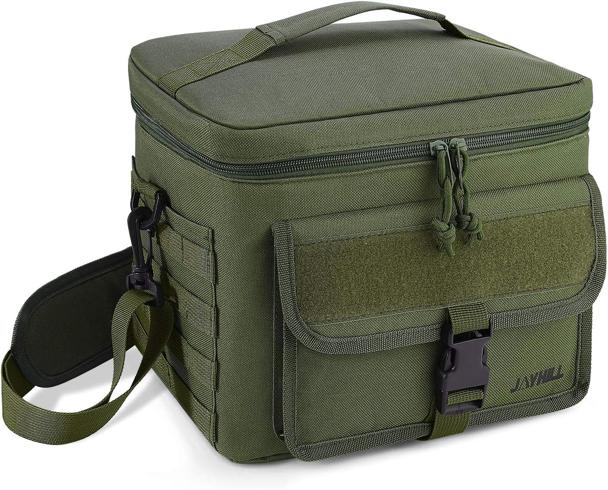 Black Insulated Tactical Lunch Bag with Shoulder Strap E3306