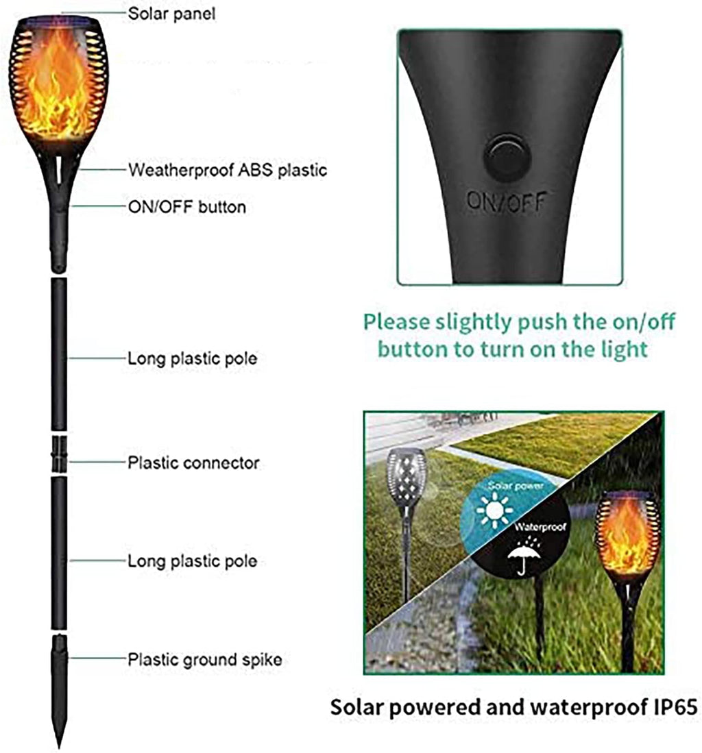 Solar Outdoor Torch Lights LED Landscape Lighting, 4 Pack Q64571