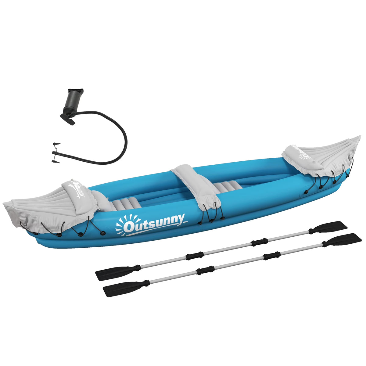 Blue 2 Person Inflatable Kayak with Aluminum Paddles and Repair Kit P1760