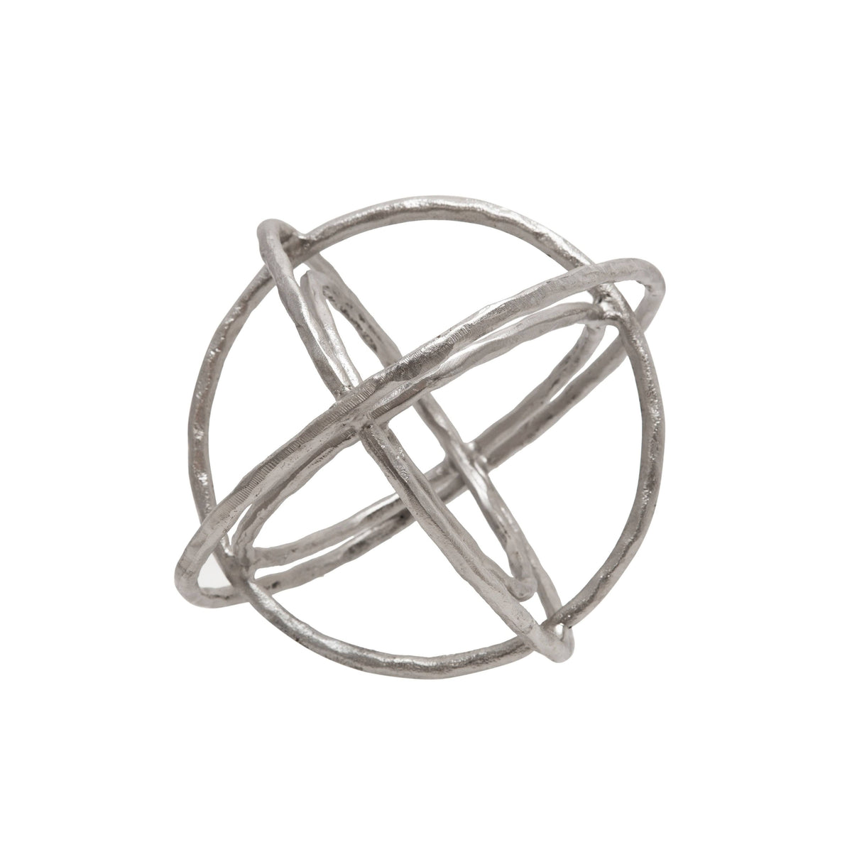 Silver Metal Armillary Orb Table Decor I977