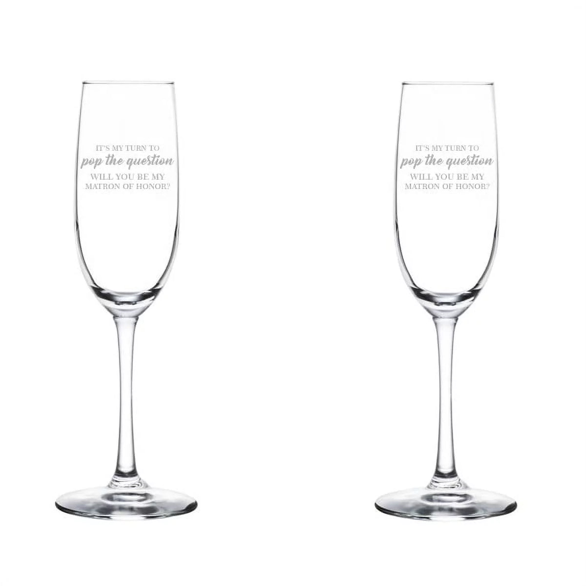 Set of 2 Glass Champagne Flutes 8 oz Stemmed P159577