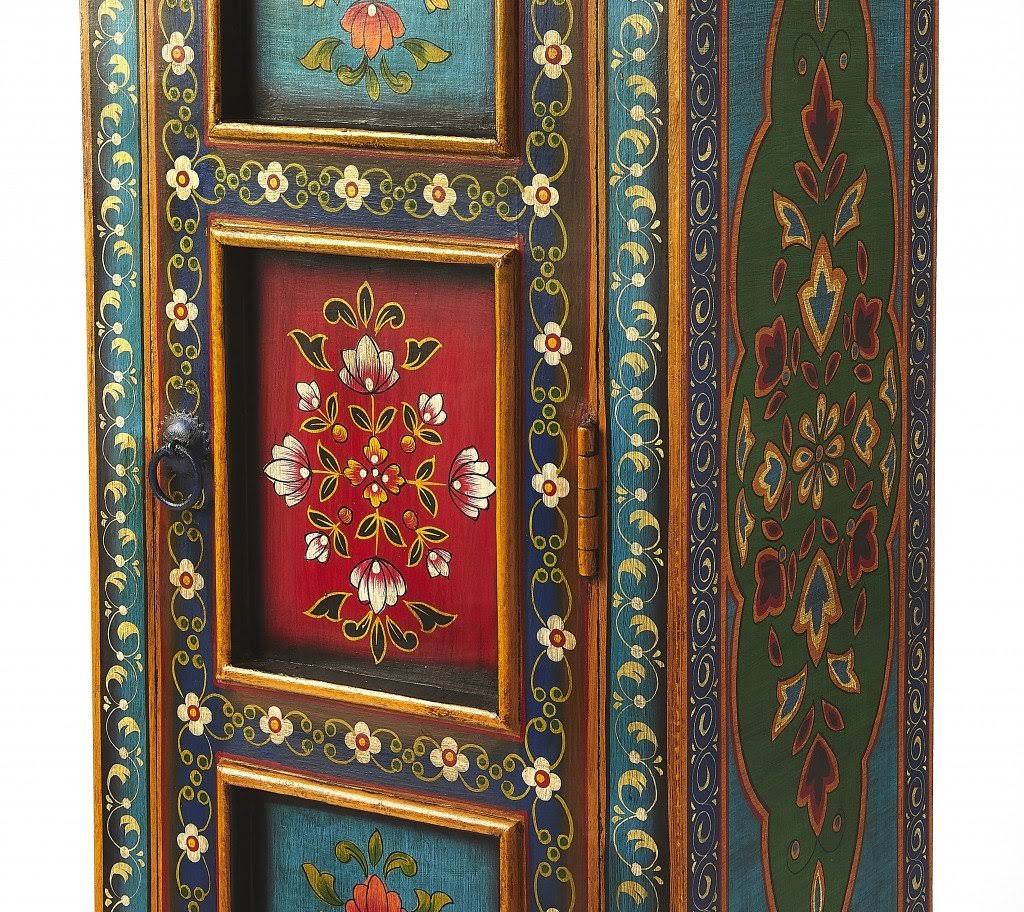 Tall Hand Painted Cabinet Z977