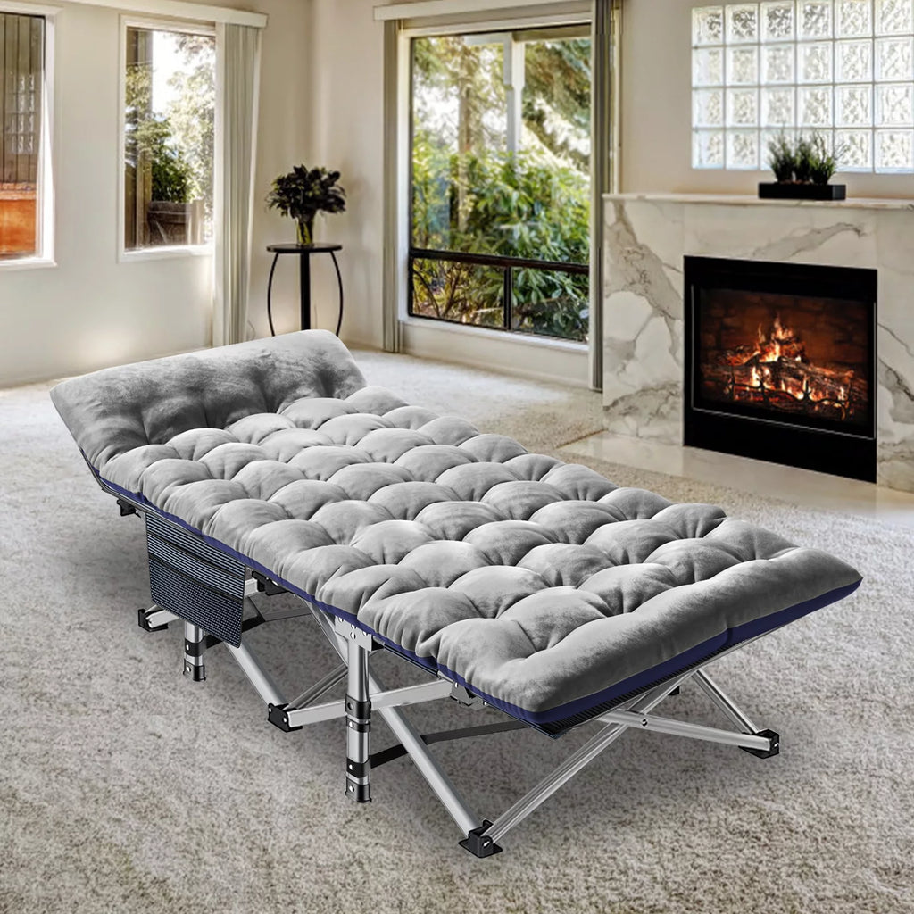 Folding Camping Cot with Cotton Pad & Carry Bag X24858
