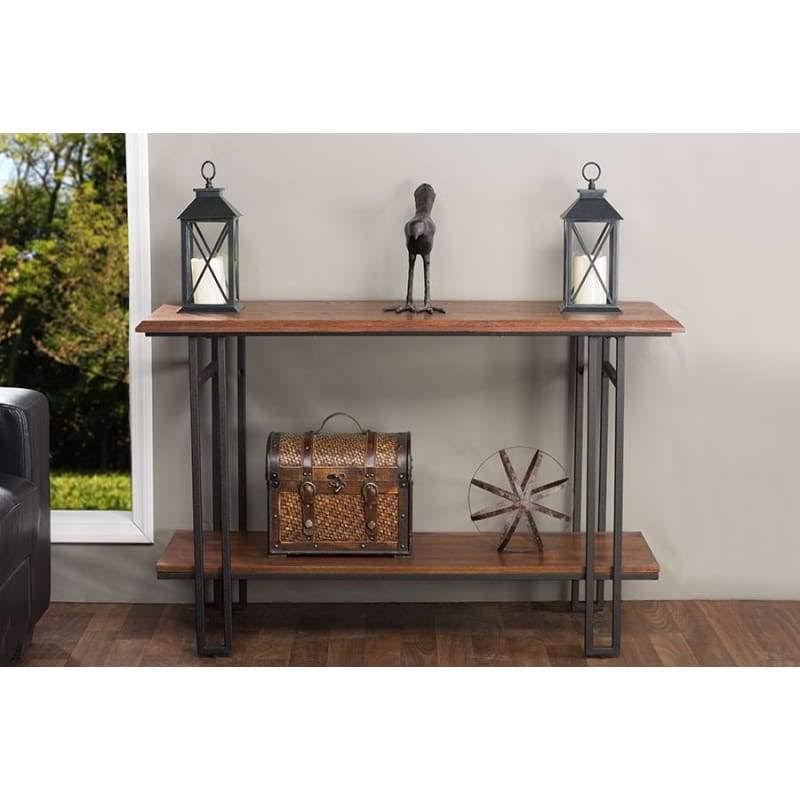 Wood and Metal Console Table J925