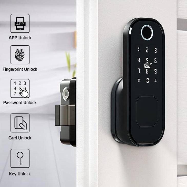 WiFi Fingerprint Smart Card Digital Code Electronic Door Lock L6455