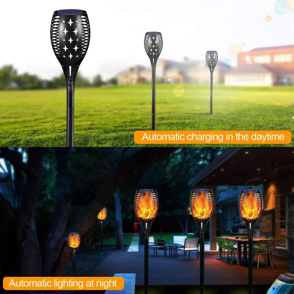 Solar Outdoor Torch Lights LED Landscape Lighting, 4 Pack Q64571