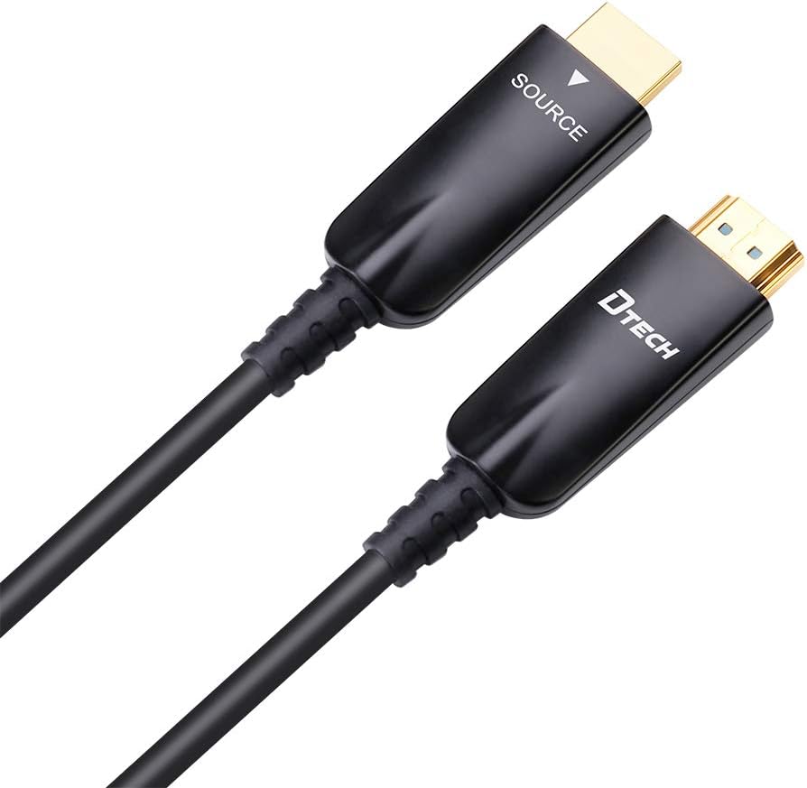 328 Feet Fiber Optic HDMI Cable with 4K 30Hz and 1080p 60Hz HD Video 3D HDCP CEC High Speed Supported (100 Meters, Black) E31184