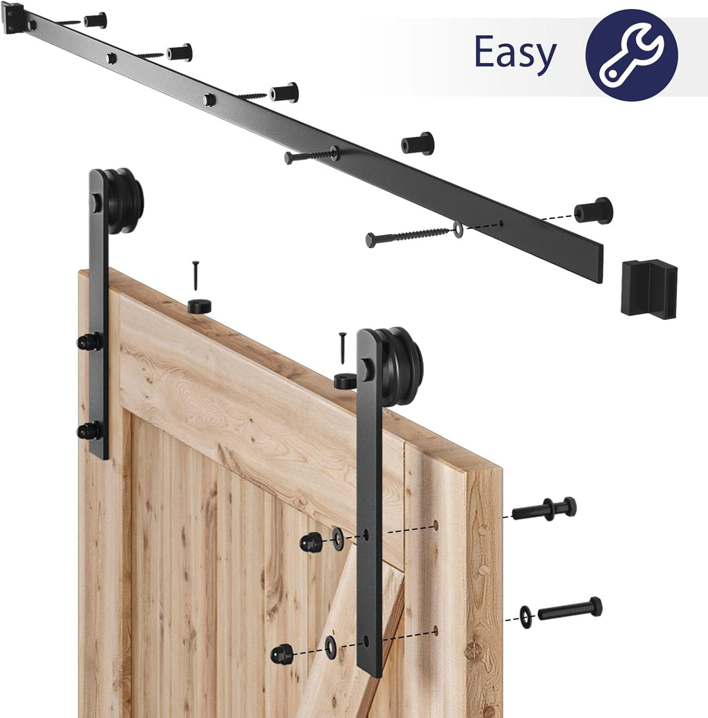 7ft Heavy Duty Sliding Barn Door Hardware Kit P4597