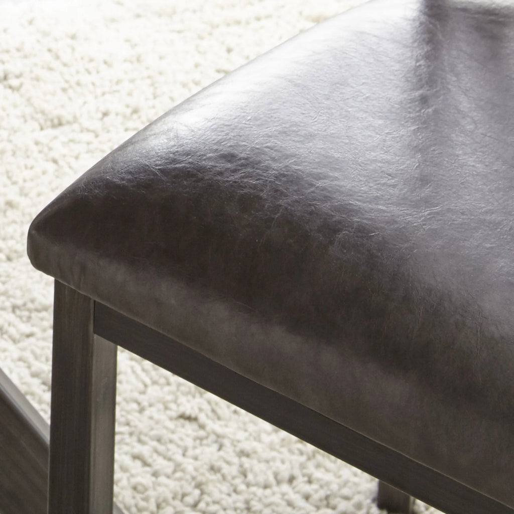 Gray Faux Leather Dining Side Chair S6215