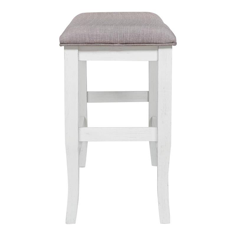 White Wood Counter Height Dining Bench G83021
