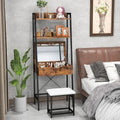 Vanity Table Set with Flip Top Mirror and Cushioned Stool Q2181