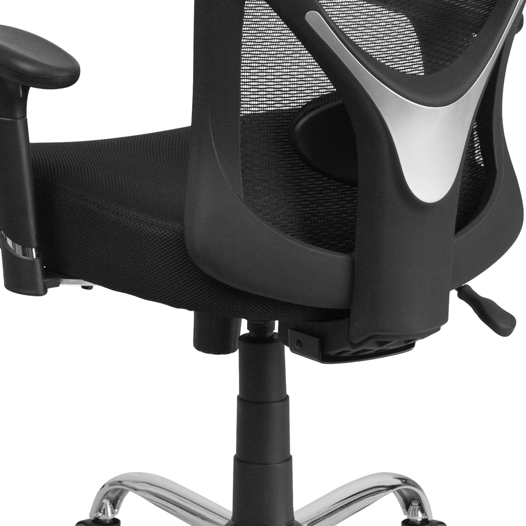 Black Mesh Ergonomic Task Office Chair with Adjustable Back and Arms N2654