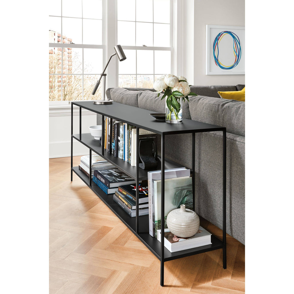 Modern Console Bookcase 15d 72w 29h Indigo L818