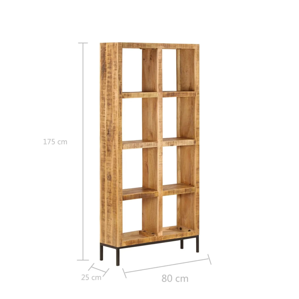 4 Open Compartment Mango Wood Bookcase Z86929