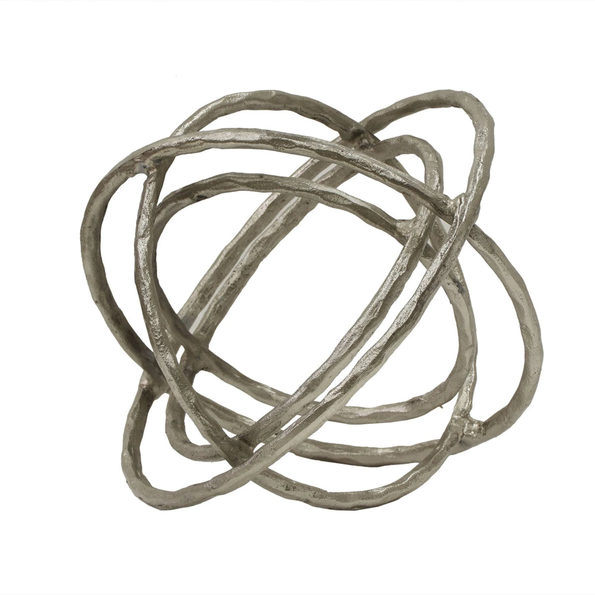 Silver Metal Armillary Orb Table Decor I977