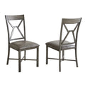 Gray Faux Leather Dining Side Chair S6215