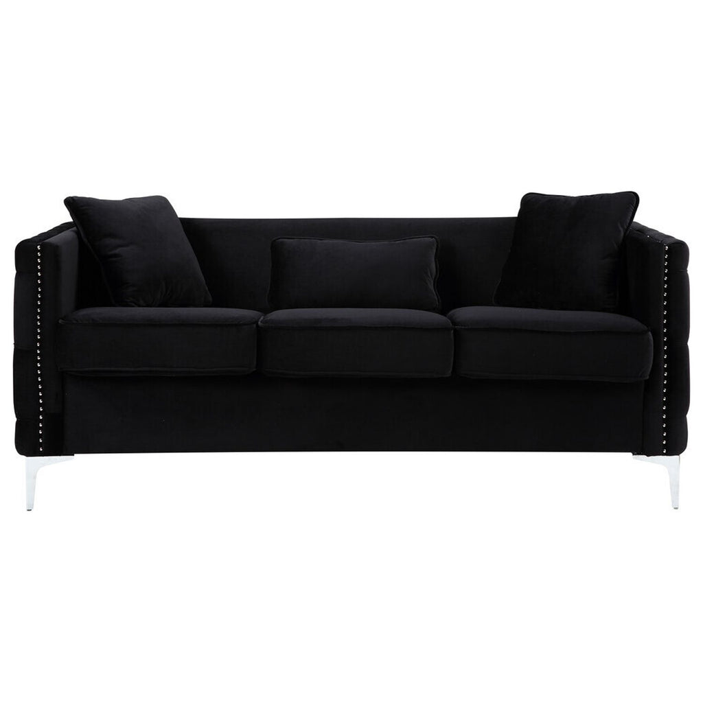 Velvet Sofa With 3 Pillows V471