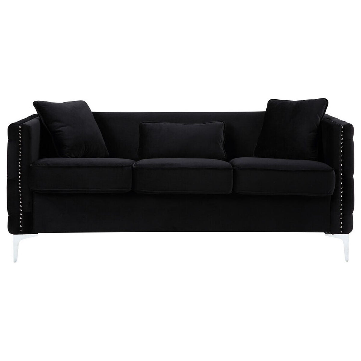 Velvet Sofa With 3 Pillows V471