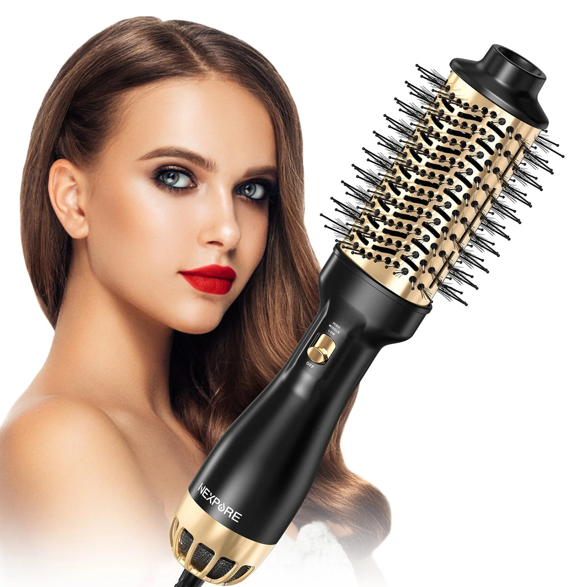4 in 1 Negative Ion Ceramic Titanium Hot Air Brush T9454