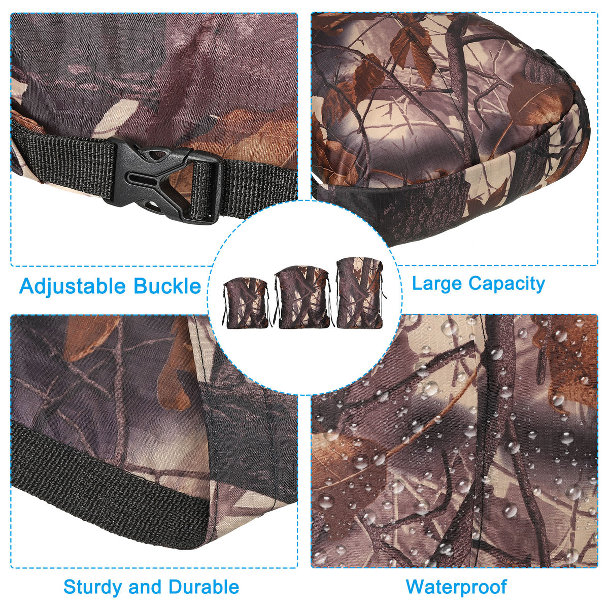 Camouflage Compression Stuff Sack 3 Pack Z9663