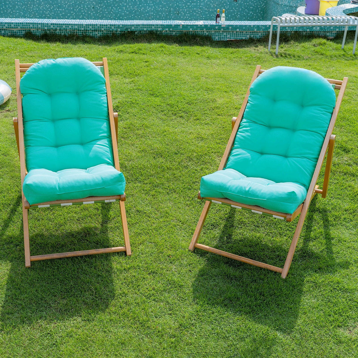 2pc 44x19.6x4 inch Non Slip Waterproof Outdoor Chair Cushion with Ties X70025