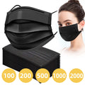 2000 Pack Black 3 Ply Disposable Face Masks F544901