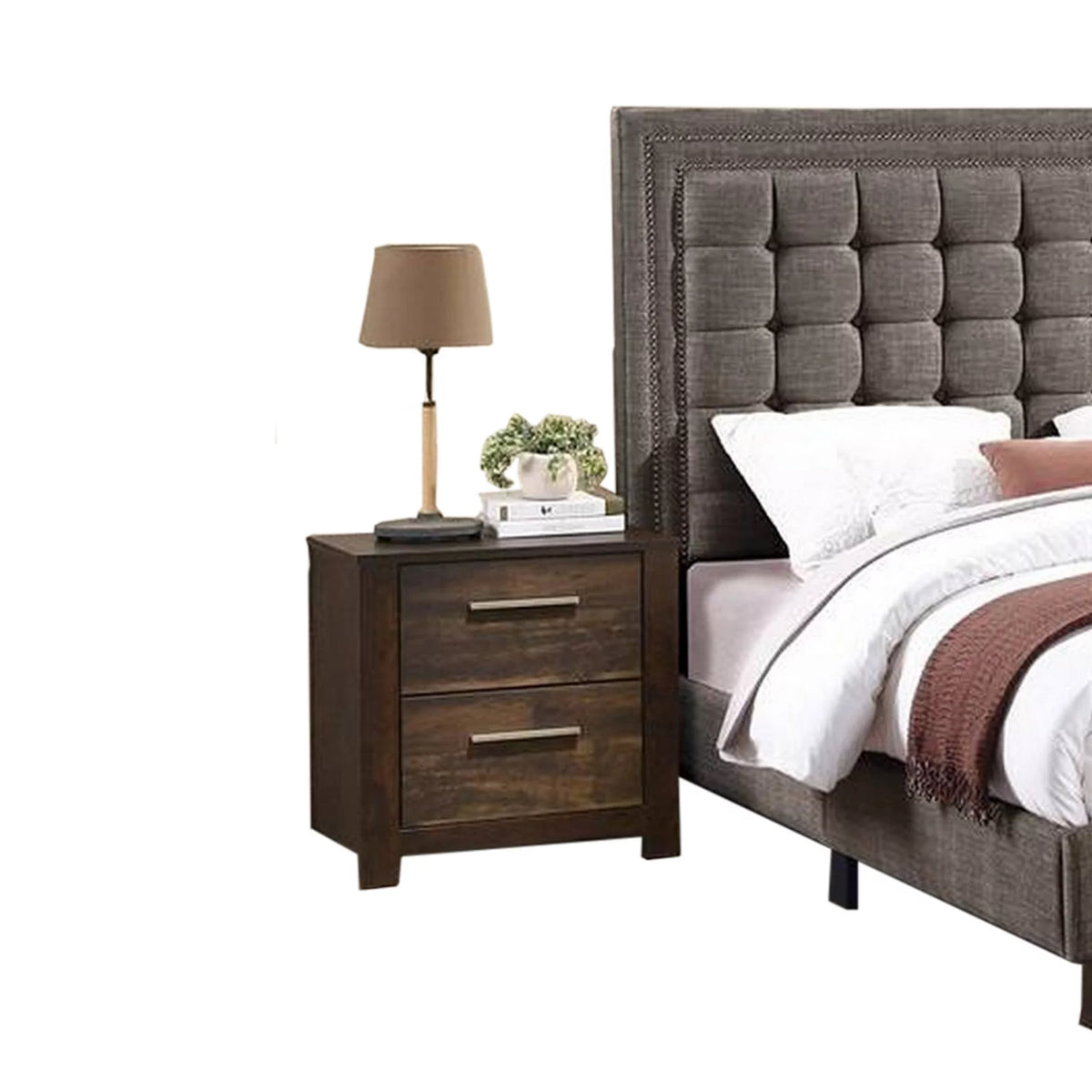 King Size Tufted Upholstery Bed E700971