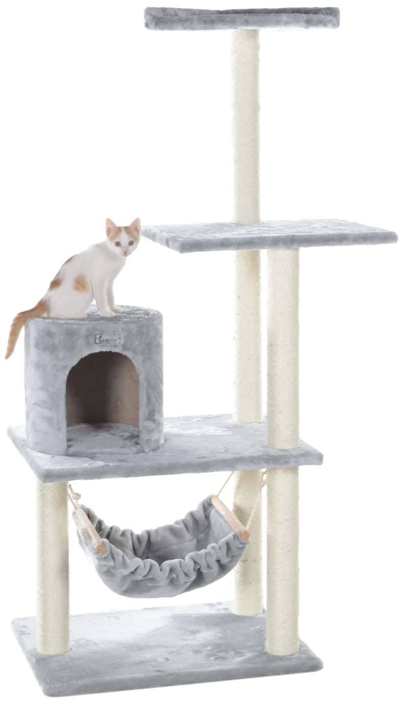 Cat Tree with Hammock 59-Inch Silver Gray M91671